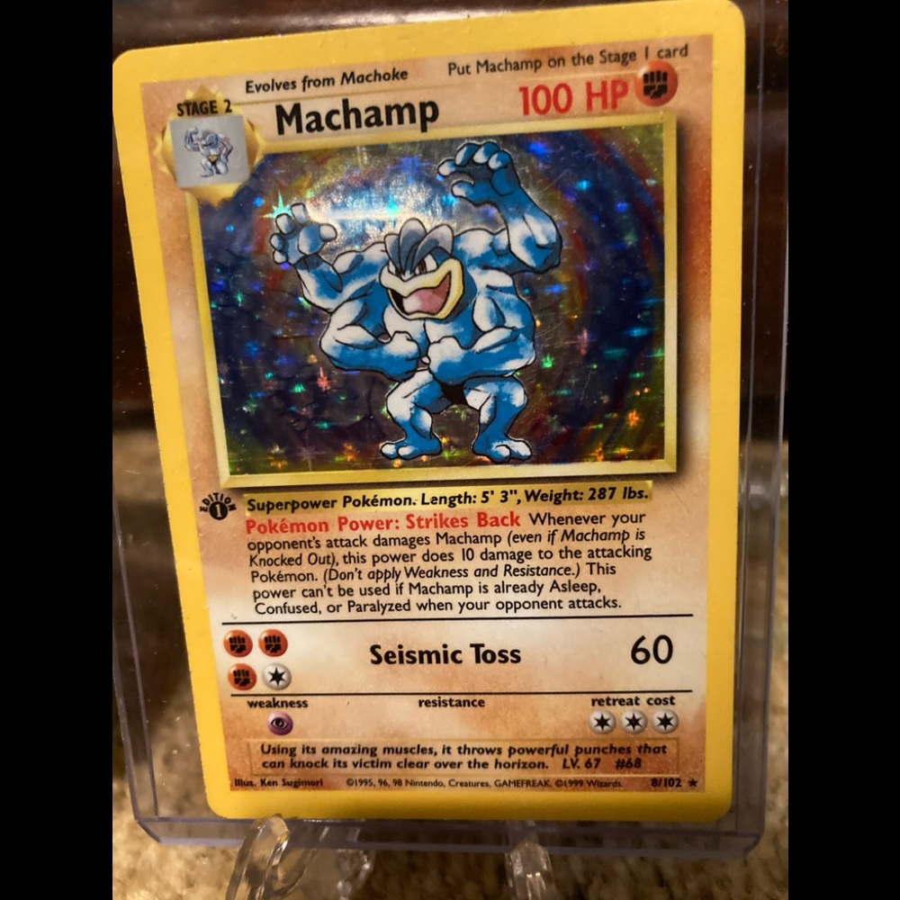 1st edition rare holo machamp Pokemon card mint condition